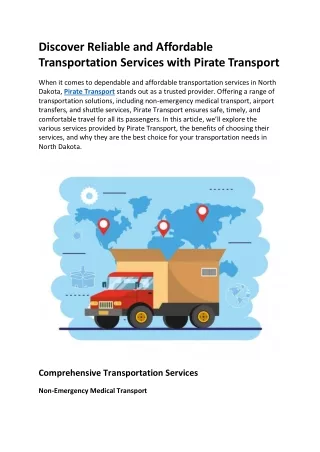 Discover Reliable and Affordable Transportation Services with Pirate Transport