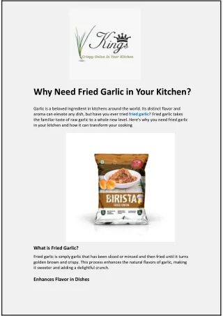 Why Need Fried Garlic in Your Kitchen?