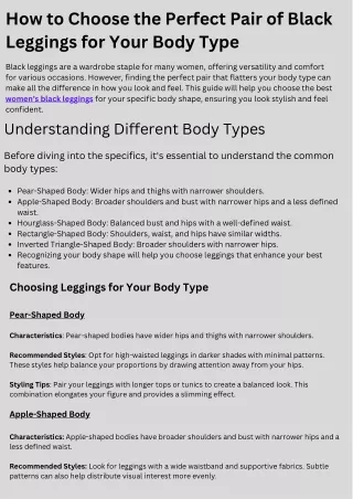 how to choose the perfect pair of black leggings