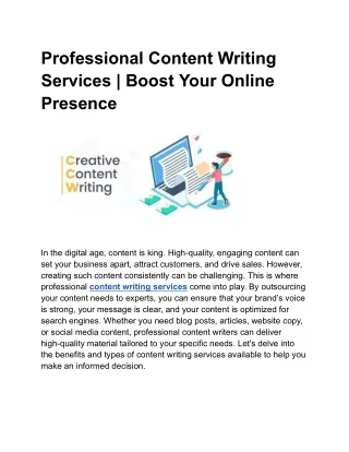 Professional Content Writing Services _ Boost Your Online Presence