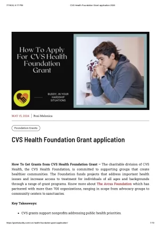 CVS Health Foundation Grant application 2024