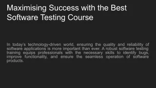 SOFTWARE TESTING COURSE