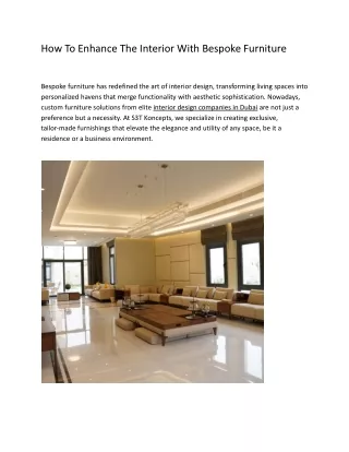 How To Enhance The Interior With Bespoke Furniture (1)