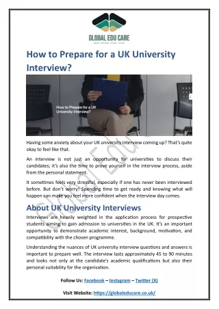 UK University Interview Prep: Tips for Success