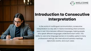 Introduction to Consecutive Interpretation