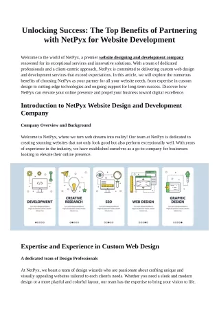 Unlocking Success: The Top Benefits of Partnering with NetPyx for Website Development