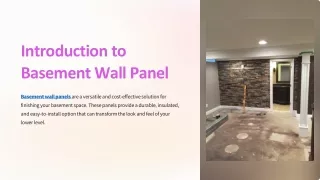 Introduction to Basement Wall Panels