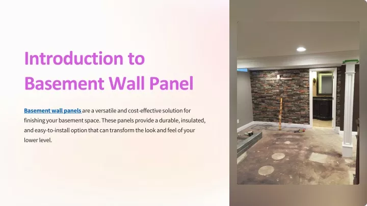 introduction to basement wall panel