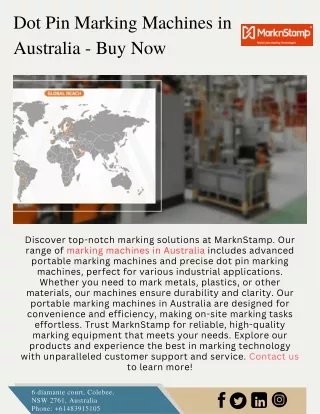 Dot Pin Marking Machines in Australia - Buy Now