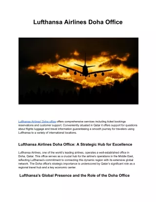 lufthansa airlines doha office