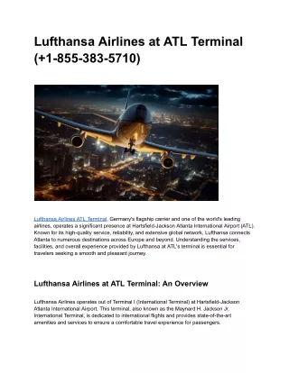 Lufthansa Airlines at ATL Terminal