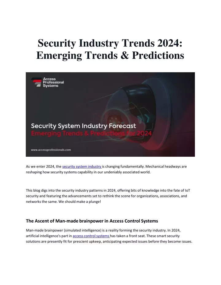 security industry trends 2024 emerging trends predictions