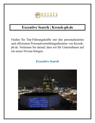 Executive Search | Kresek-pb.de