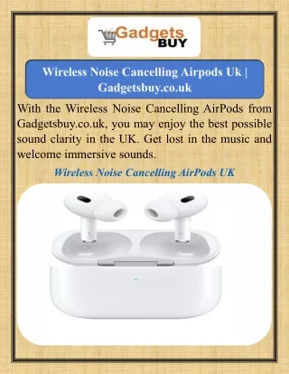 Wireless Noise Cancelling Airpods Uk  Gadgetsbuy.co.uk