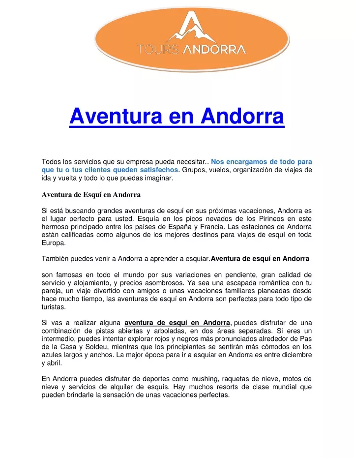 aventura en andorra