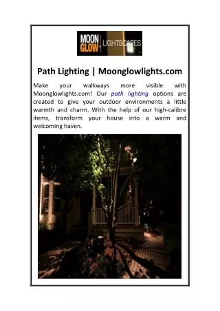 Path Lighting  Moonglowlights.com