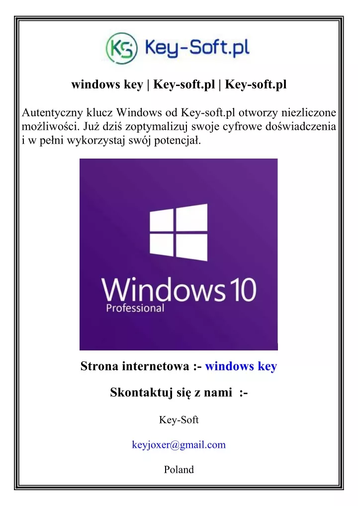 PPT - windows key Key-soft.pl Key-soft.pl PowerPoint Presentation, free ...