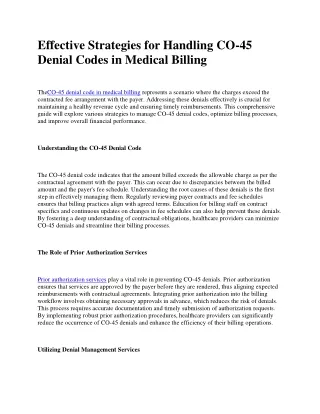 effective strategies for handling co 45 denial