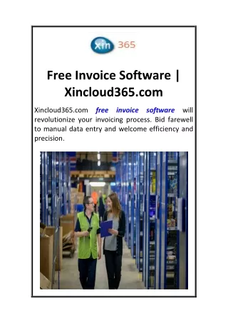 Free Invoice Software  Xincloud365.com