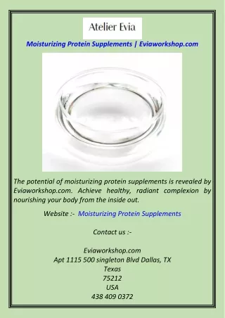 moisturizing protein supplements eviaworkshop com