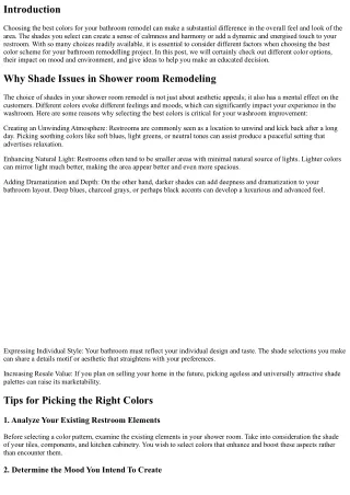 Choosing the Right Colors for Your Washroom Remodel