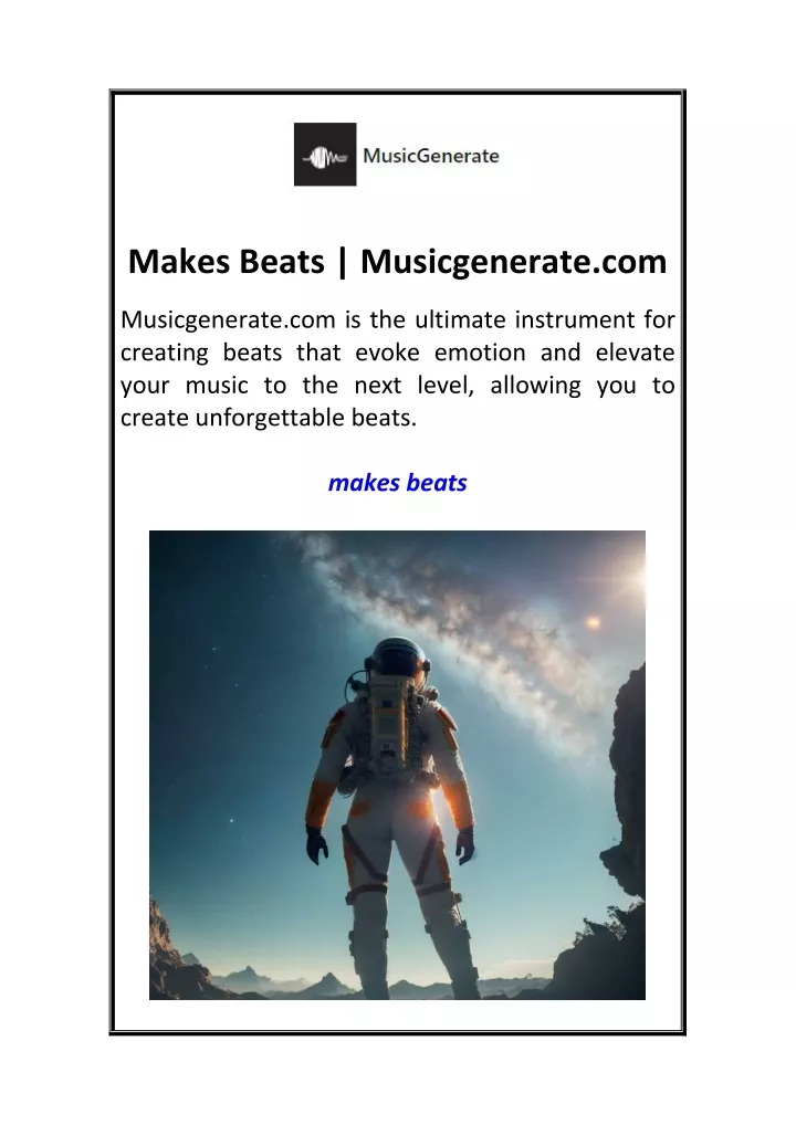 makes beats musicgenerate com