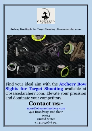 Archery Bow Sights For Target Shooting  Obsessedarchery.com