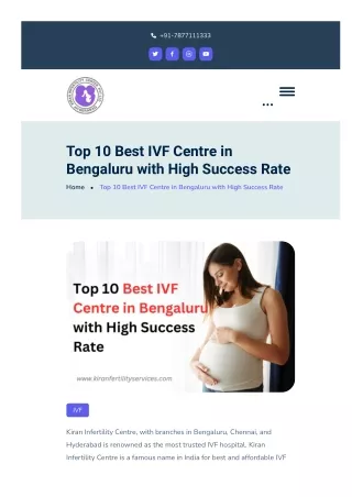 Top 10 Best IVF Centre in Bengaluru with High Success Rate