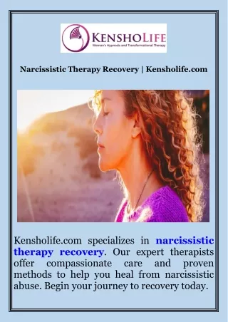 Narcissistic Therapy Recovery  Kensholife.com