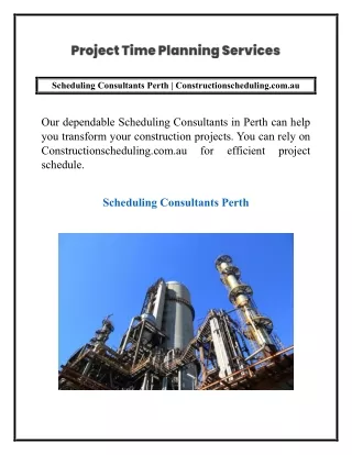 Scheduling Consultants Perth | Constructionscheduling.com.au