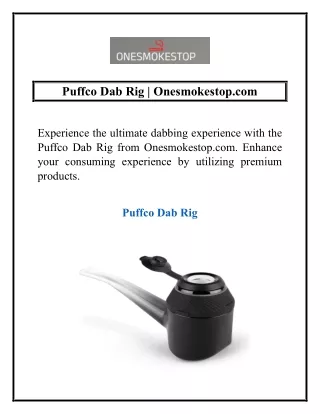 Puffco Dab Rig | Onesmokestop.com