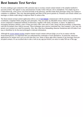 best inmate text service