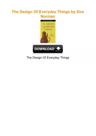 The Design Of Everyday Things by Don Norman