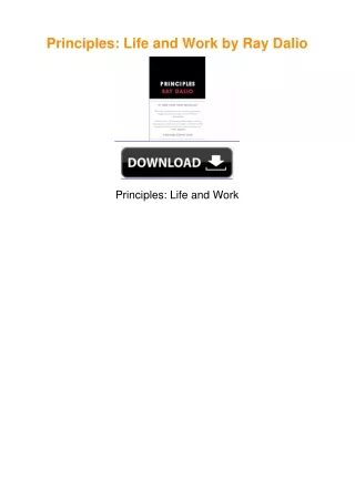 Principles: Life and Work by Ray Dalio
