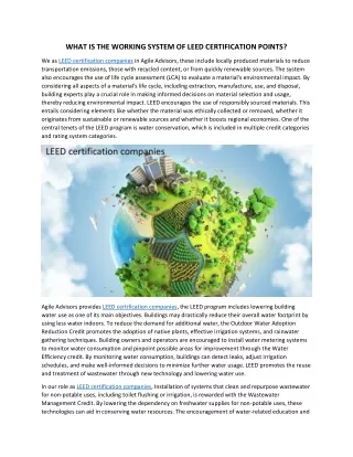 what is the working system of leed certification
