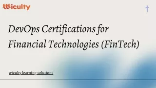 DevOps Certifications for Financial Technologies (FinTech)