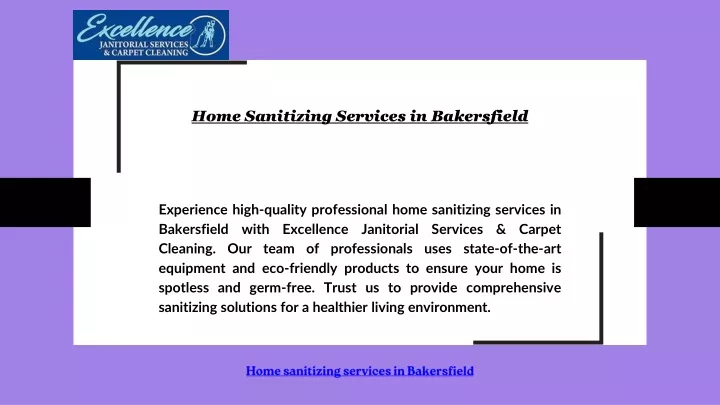 home sanitizing services in bakersfield