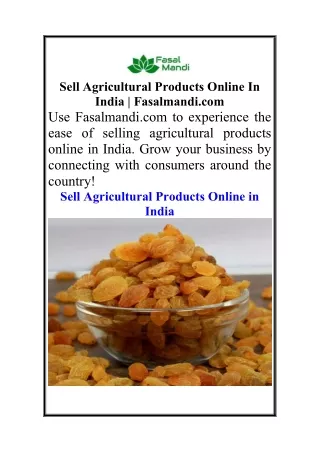 Sell Agricultural Products Online In India  Fasalmandi.com