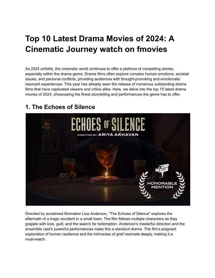 top 10 latest drama movies of 2024 a cinematic