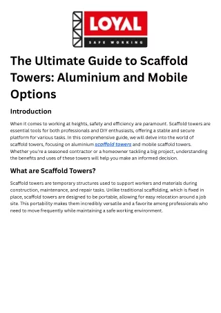 Aluminium Scaffold Tower