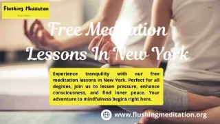 Free Meditation Lessons In New York