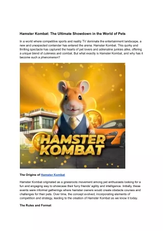 hamster kombat the ultimate showdown in the world