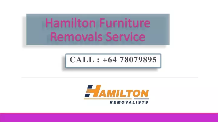 hamilton furniture removals service