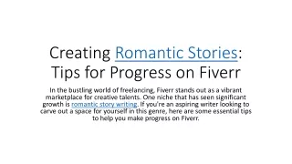 creating romantic stories tips for progress