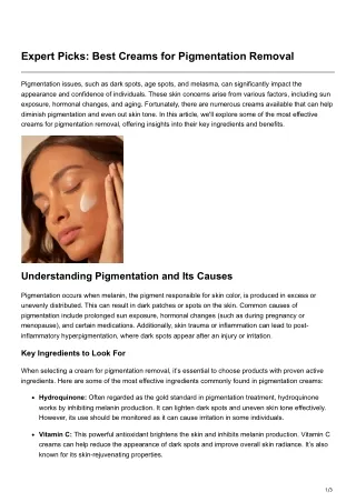 miquestai.blogspot.com-Expert Picks Best Creams for Pigmentation Removal