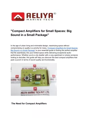 compact amplifiers for small spaces big sound