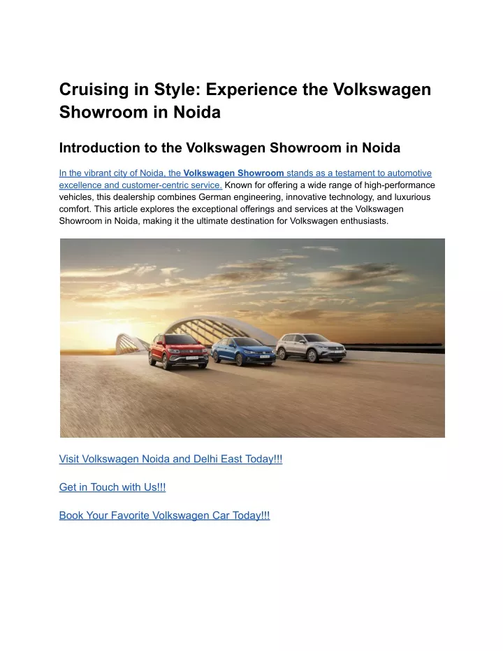 cruising in style experience the volkswagen