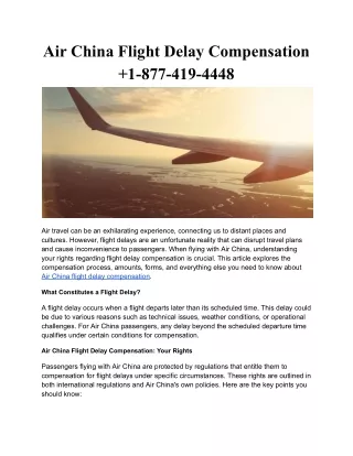 Air China Flight Delay Compensation  1-877-419-4448