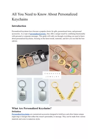 All You Need to Know About Personalized Keychains