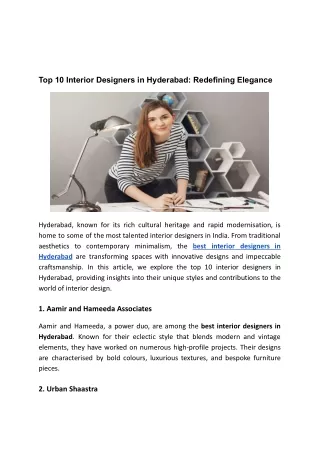 Top 10 Interior Designers in Hyderabad: Redefining Elegance